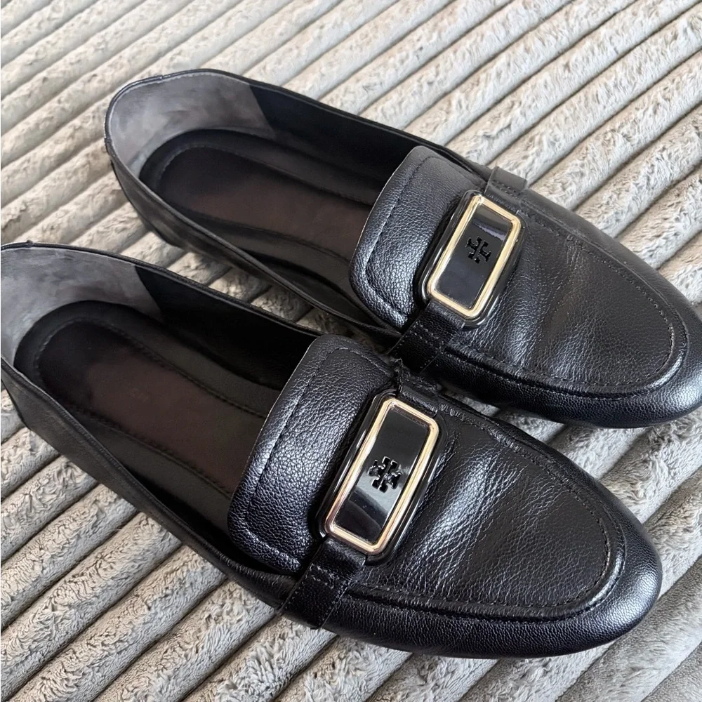Tory Burch Georgia Loafers Black leather size 10 - Picture 10 of 12